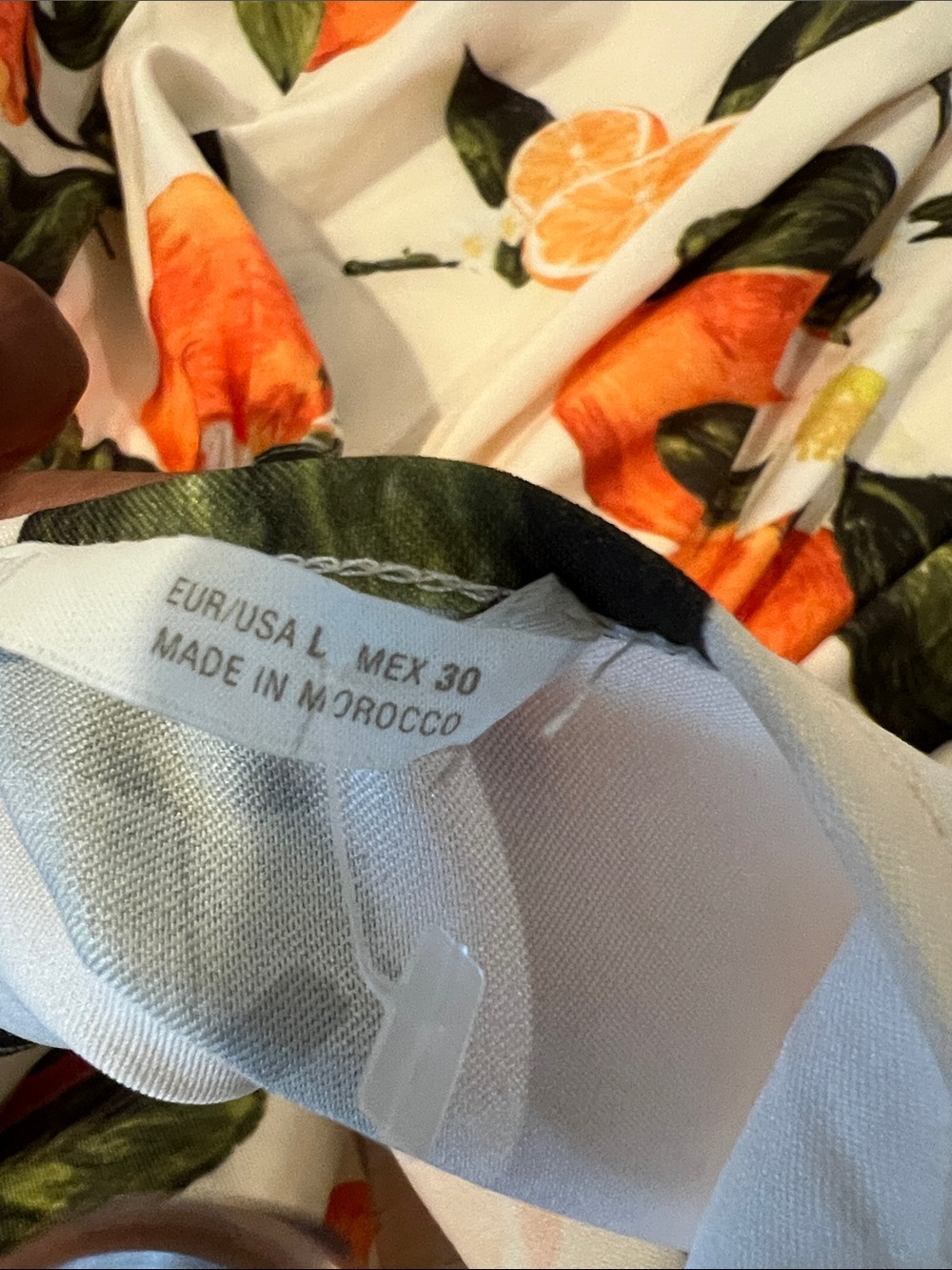 Zara Cream Mini Dress with Orange & Green Citrus Print - Picture 3 of 8